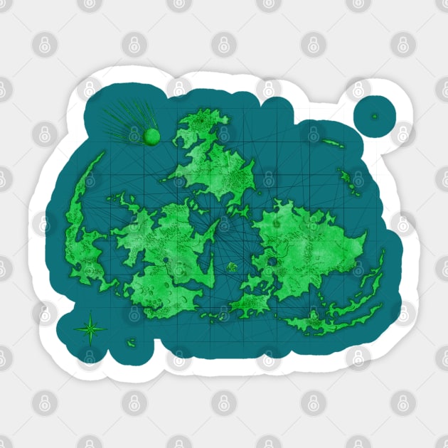 Final Fantasy VII Antique World Map Sticker by kovachconcepts